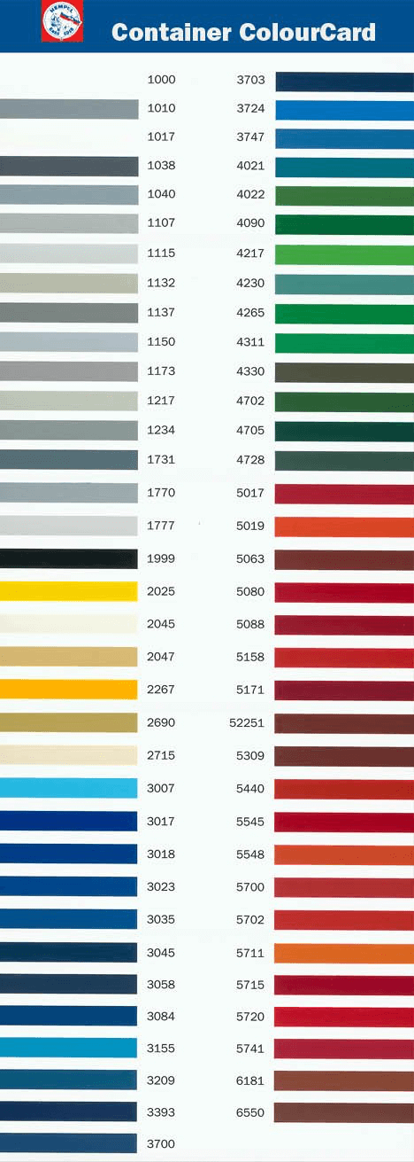 Hempel Marine Paint Colour Chart Bsl Containers Ltd